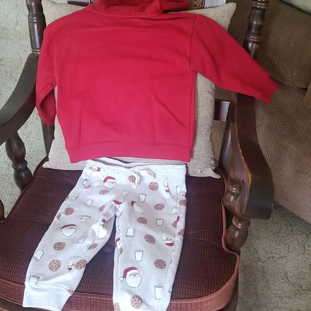 Adorable Carter's Child Of Mine Christmas Holiday Santa 2 Pc Set Sz 2T